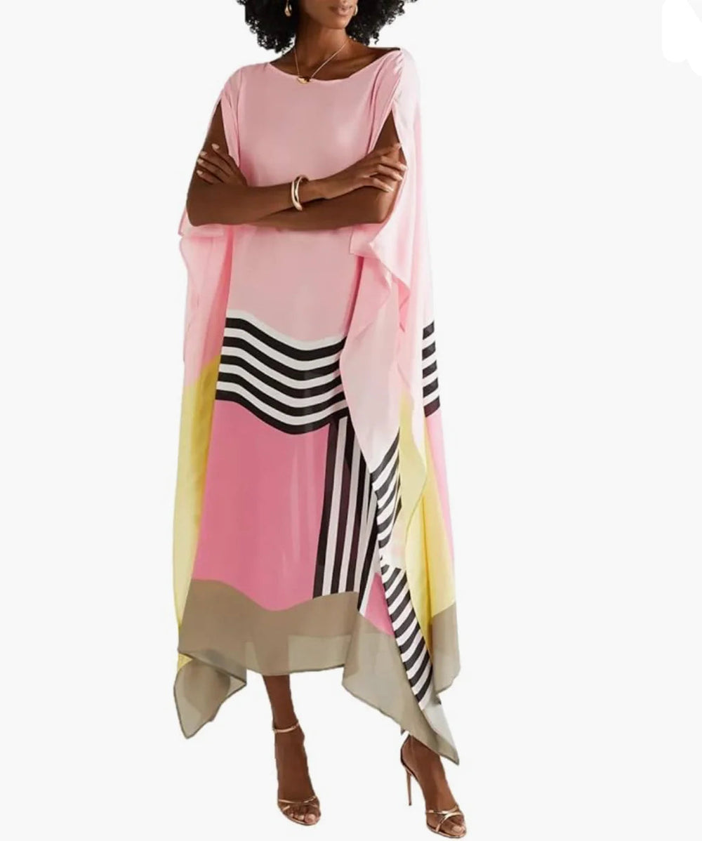 Pink Candy Stripe Kaftan Newgew Dresses