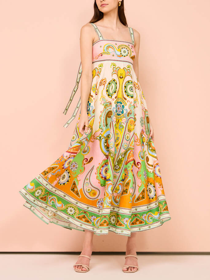 Camisole Unique Holiday Print Midi Dress Newgew Dresses