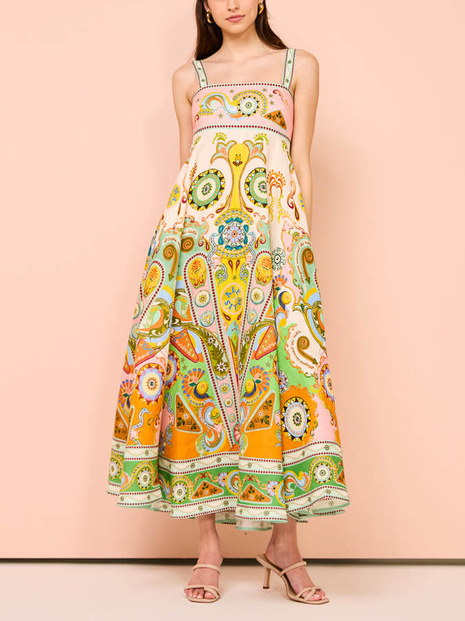 Camisole Unique Holiday Print Midi Dress Newgew Dresses
