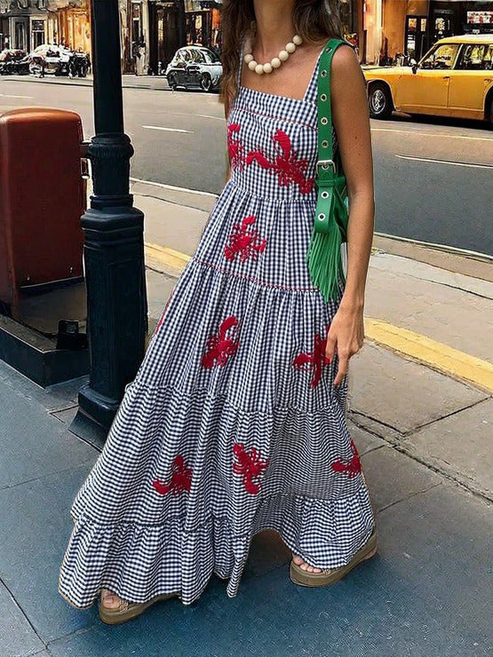 Exquisite Embroidered Holiday Camisole Midi Dress Newgew Dresses