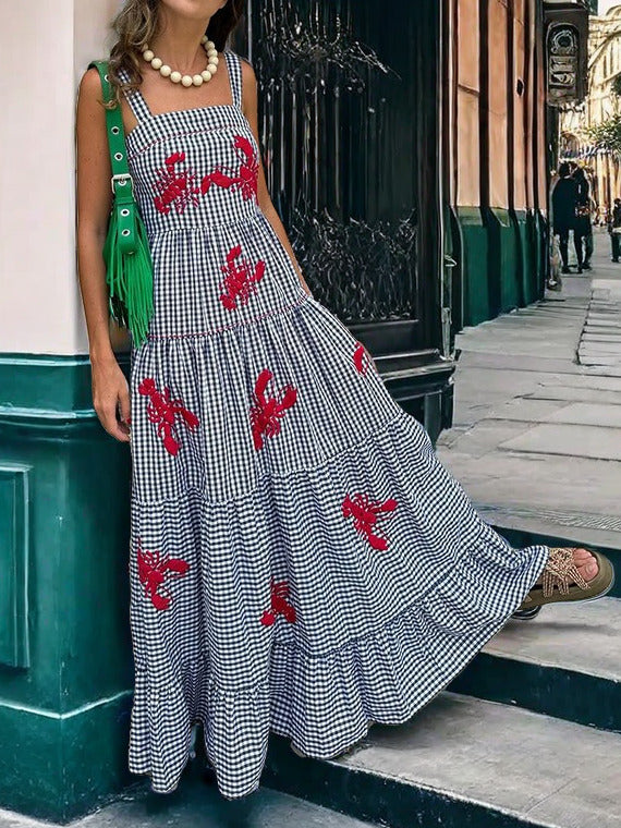 Exquisite Embroidered Holiday Camisole Midi Dress Newgew Dresses