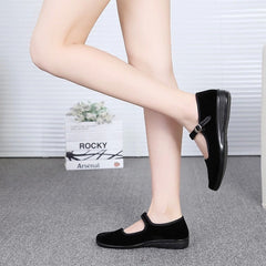 Women's Cloth Flat Soft Bottom Comfortable Belt Canvas Shoes Newgew