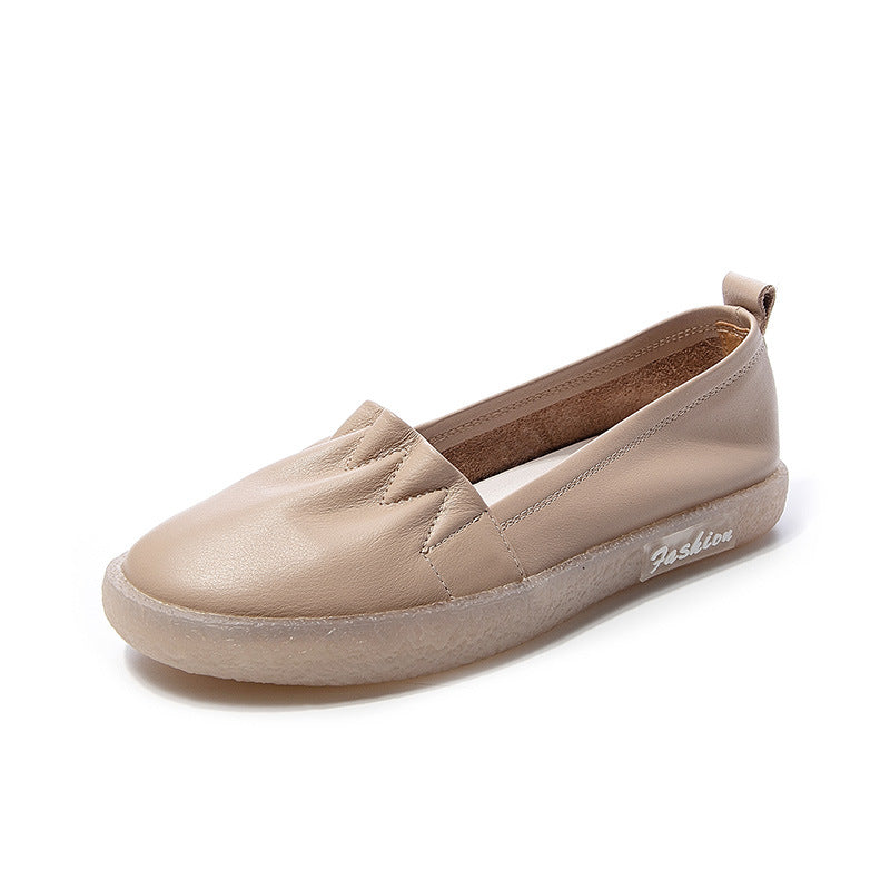Women Soft Leather Casual Flats Shoes Newgew Shoes