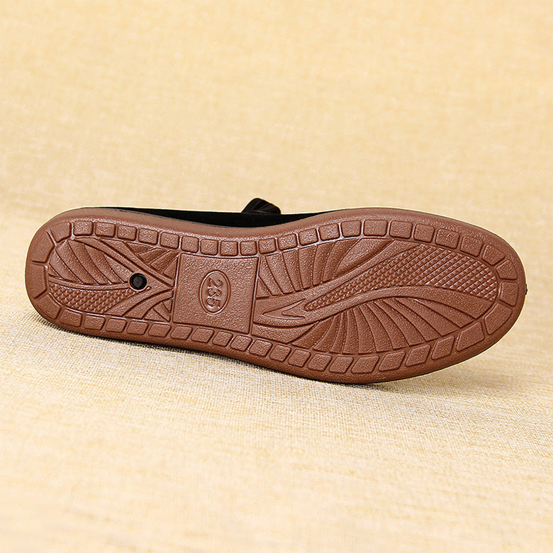 Women's Flat Black Soft Bottom Dance Hotel Canvas Shoes Newgew