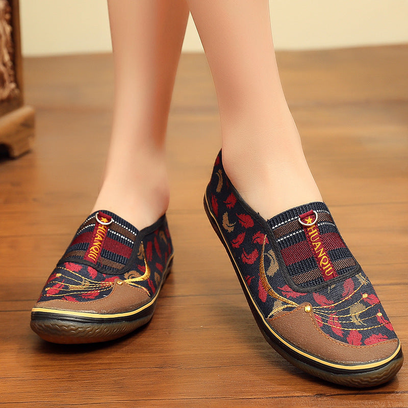 Women's Spring Flat Slip-on Cloth Canvas Shoes Newgew