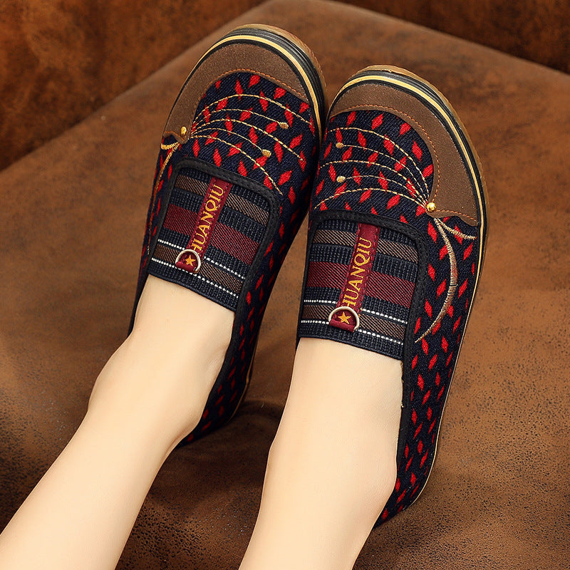 Women's Spring Flat Slip-on Cloth Canvas Shoes Newgew