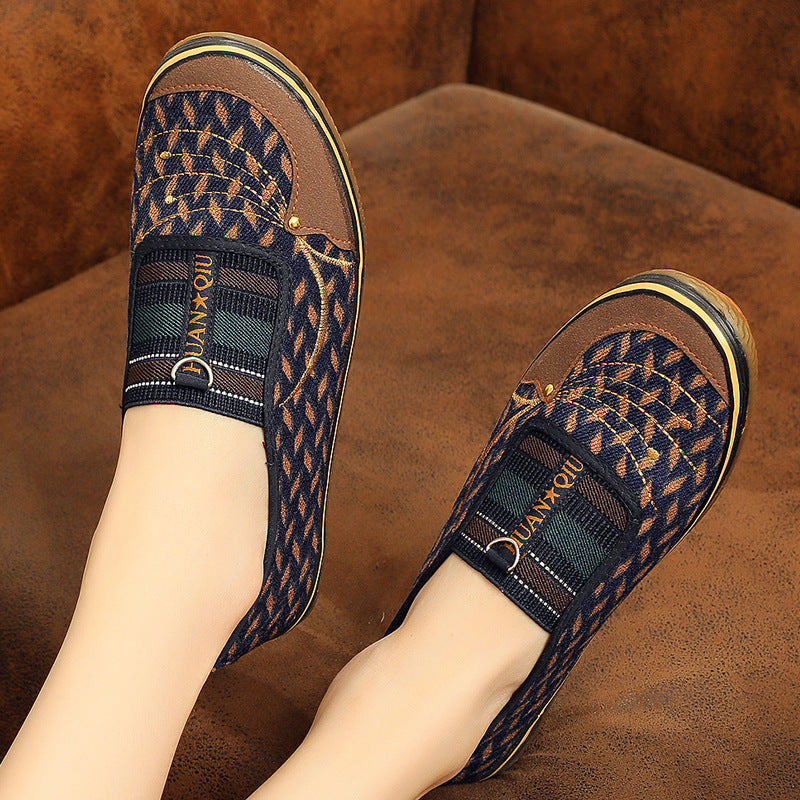Women's Spring Flat Slip-on Cloth Canvas Shoes Newgew