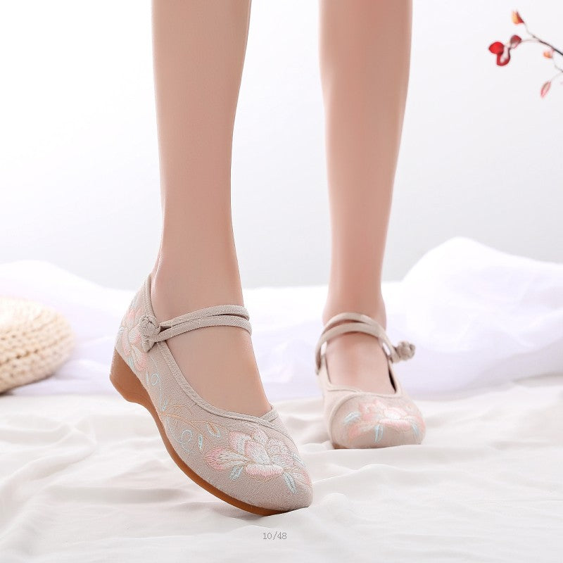 Female Zen Tea Artist Performance Dancing Canvas Shoes Newgew