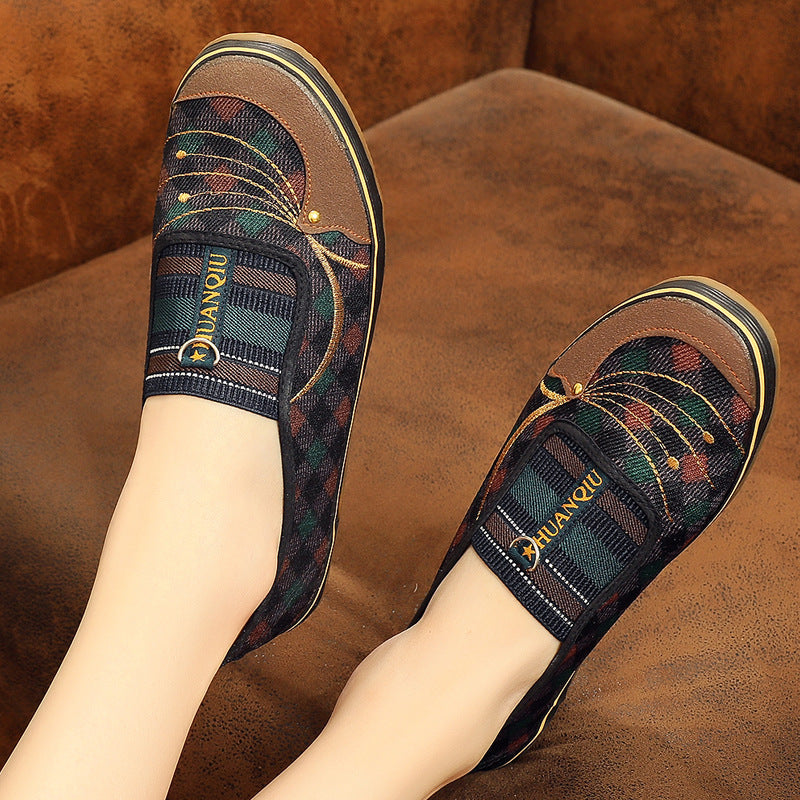 Women's Spring Flat Slip-on Cloth Canvas Shoes Newgew