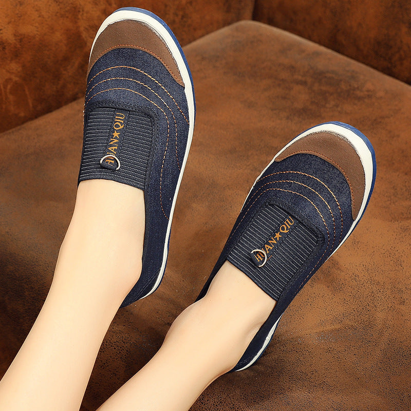 Women's Spring Flat Slip-on Cloth Canvas Shoes Newgew