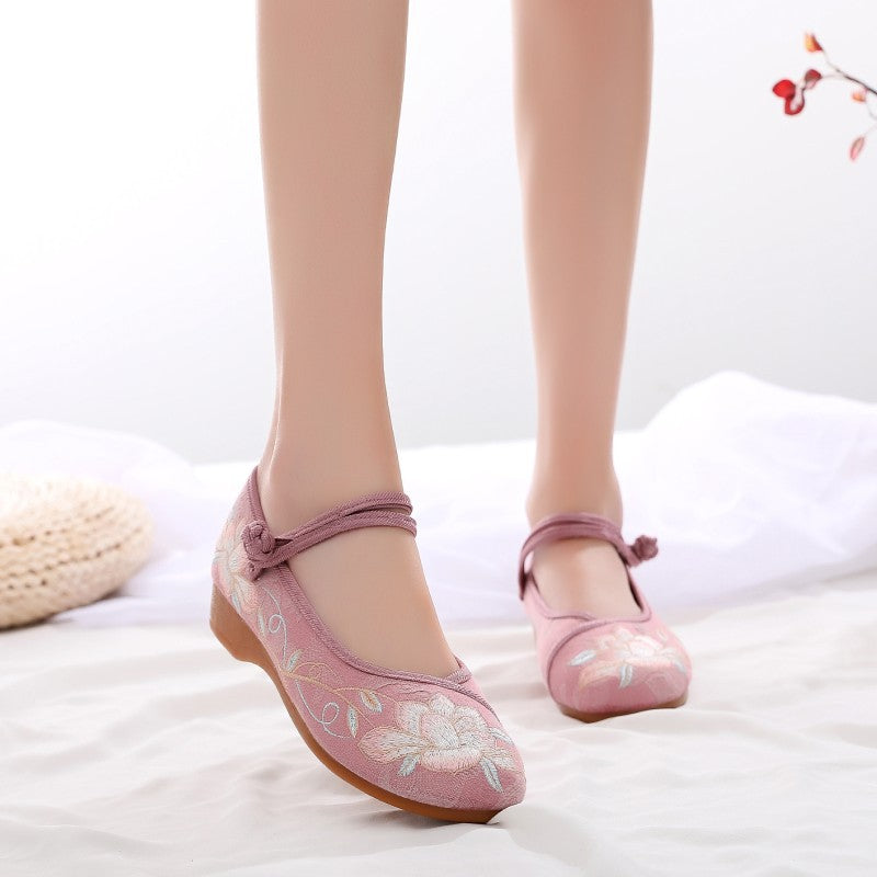 Female Zen Tea Artist Performance Dancing Canvas Shoes Newgew