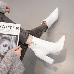 Fashion Point Block Heel Booties Newgew