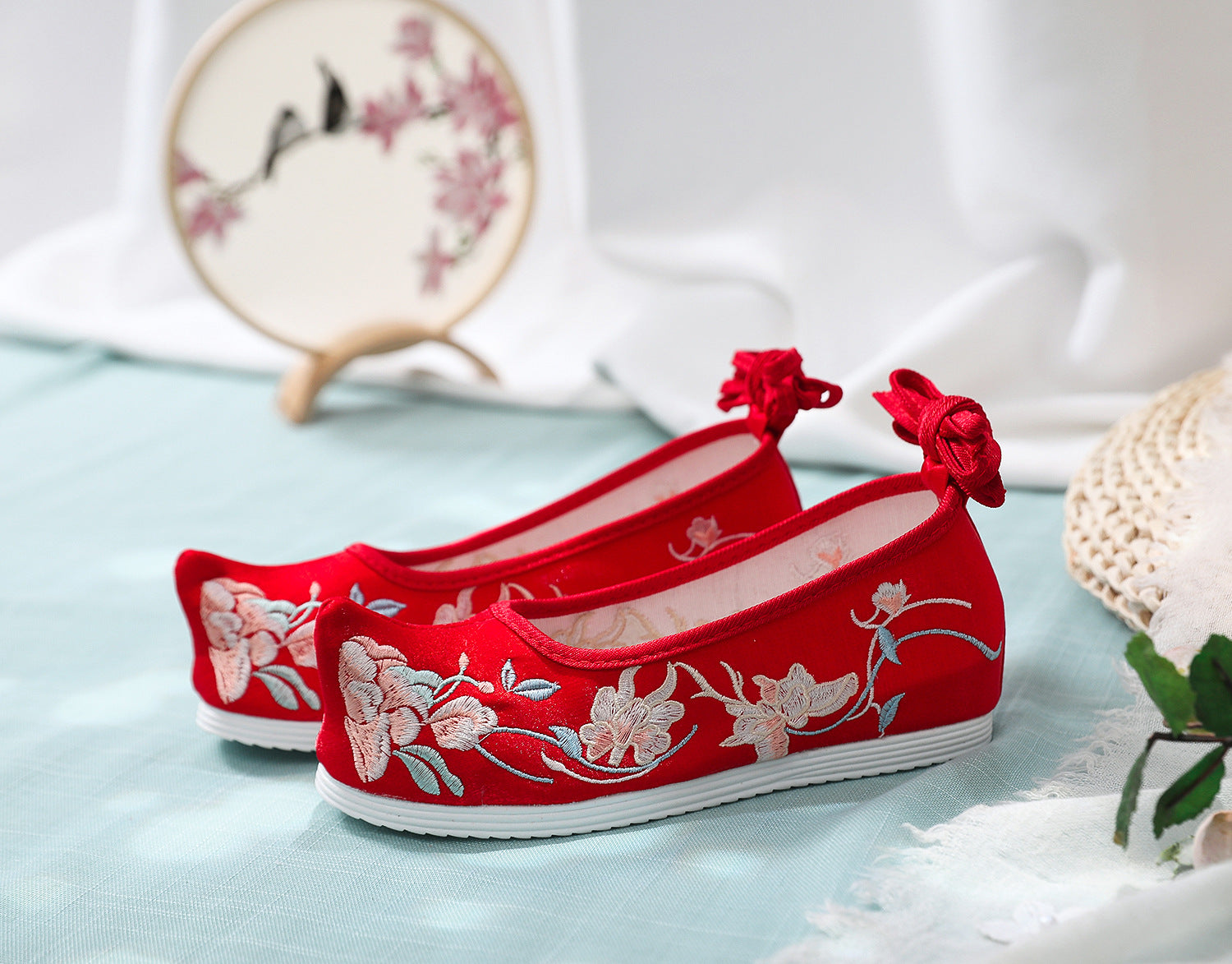 Classy Height Increasing Insole Bow Antique Canvas Shoes Newgew