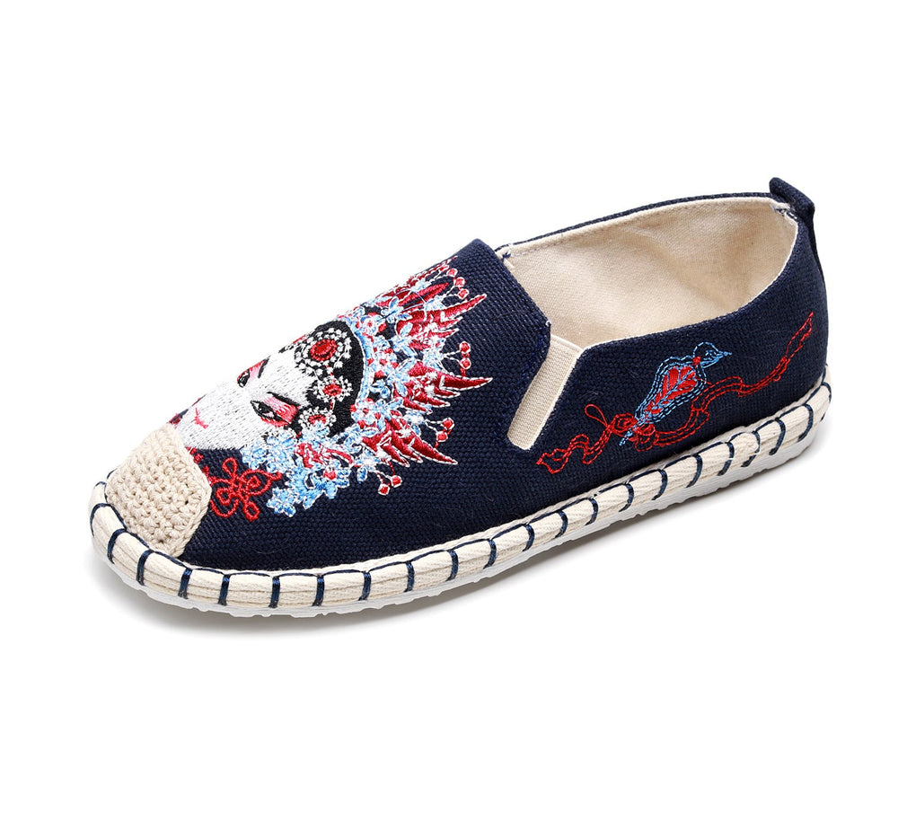 Innovative Ethnic Style Embroidered Bottom Pumps Canvas Shoes Newgew