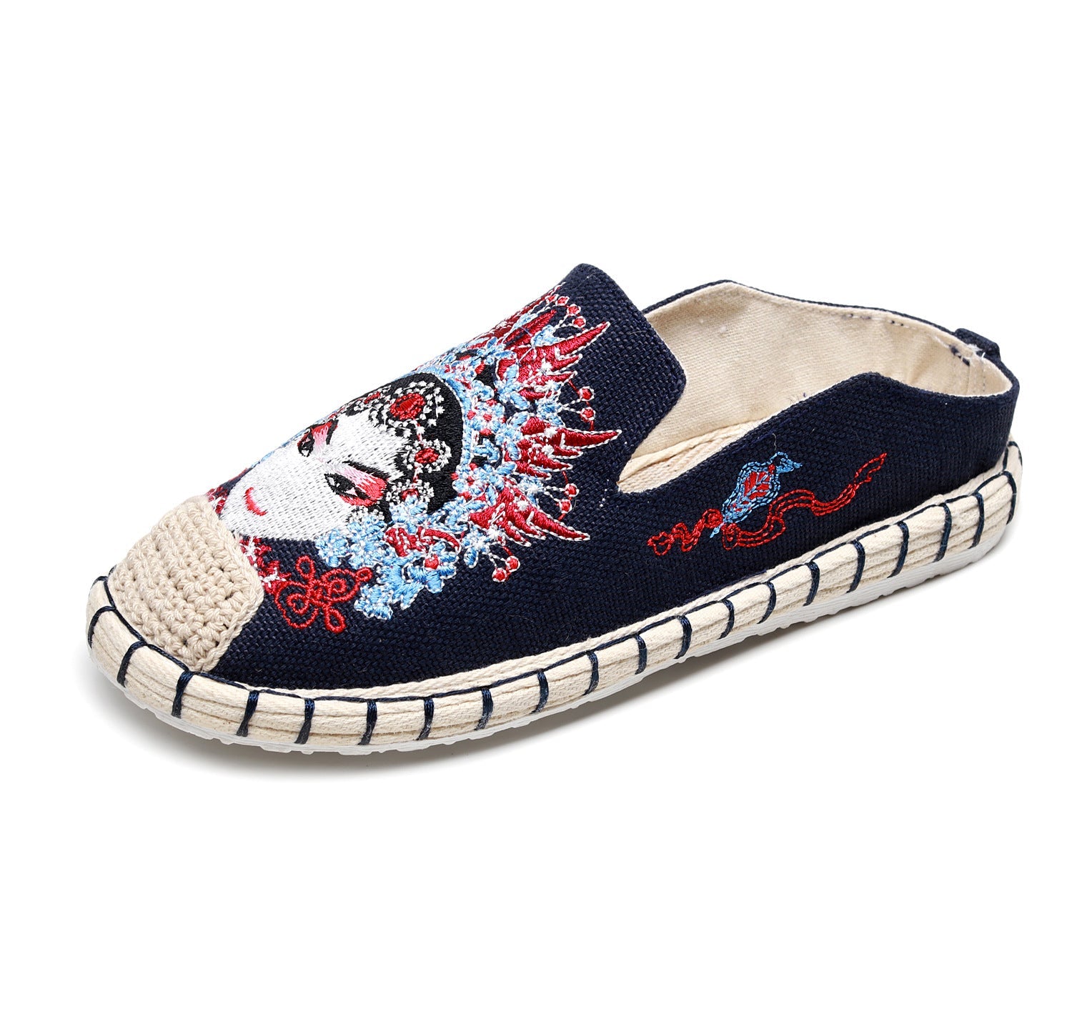 Innovative Ethnic Style Embroidered Bottom Pumps Canvas Shoes Newgew