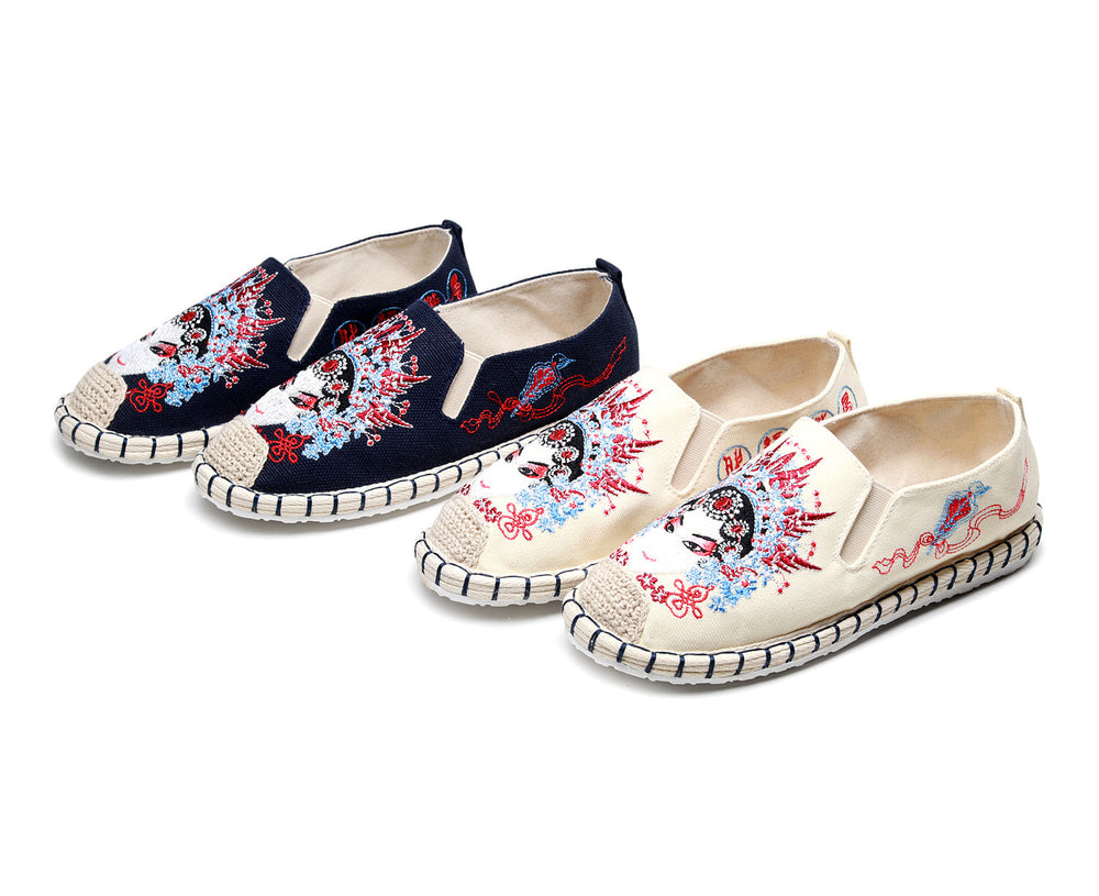 Innovative Ethnic Style Embroidered Bottom Pumps Canvas Shoes Newgew