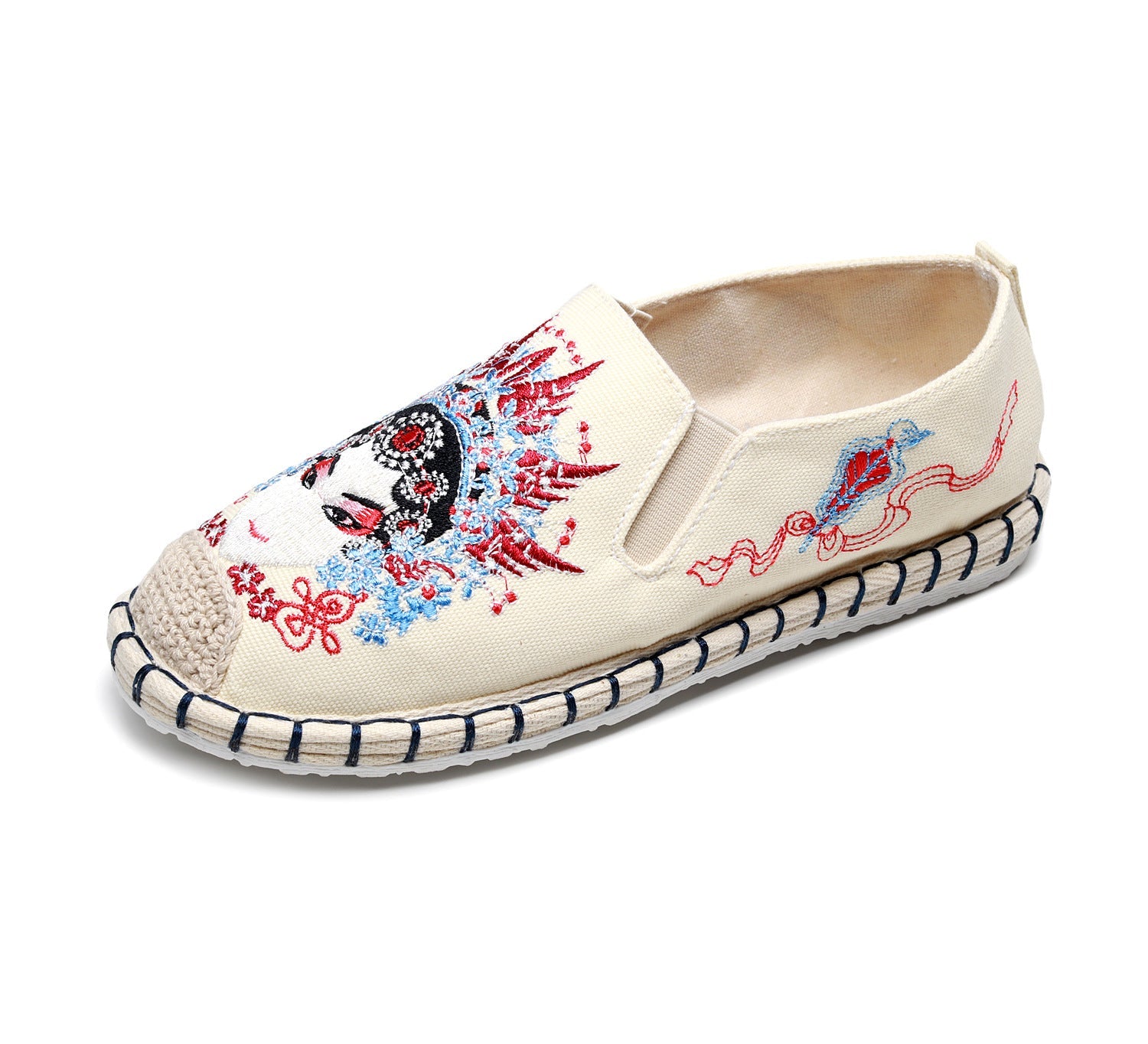Innovative Ethnic Style Embroidered Bottom Pumps Canvas Shoes Newgew
