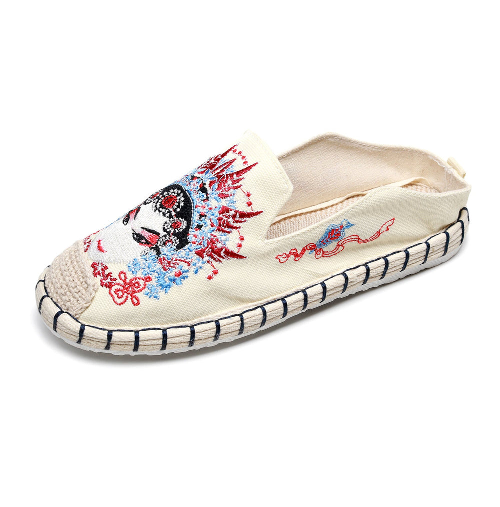 Innovative Ethnic Style Embroidered Bottom Pumps Canvas Shoes Newgew