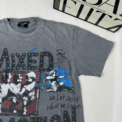 Short-Sleeved Top With Rhinestone Cross Design PinTow