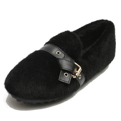 Women Casual Winter Fleece Buckle Shoes Newgew Shoes