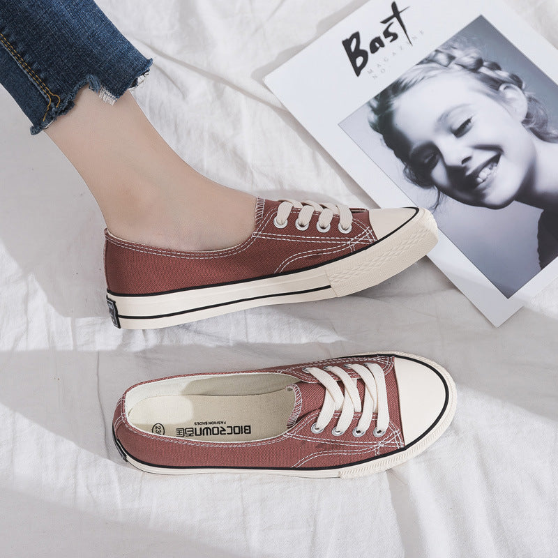 Women's Flat Korean Style Versatile Summer Low-cut Canvas Shoes Newgew
