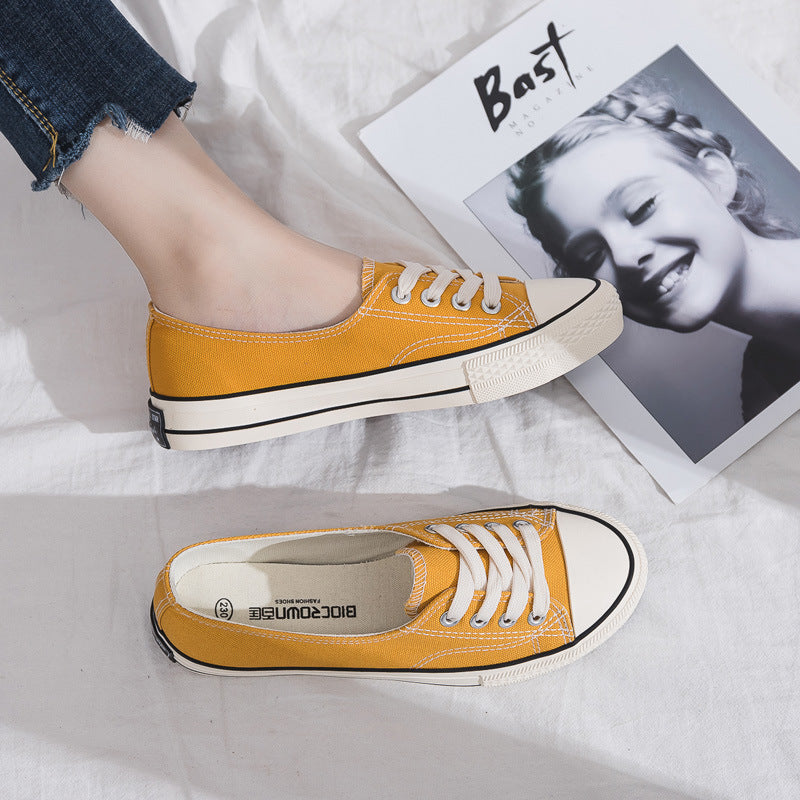 Women's Flat Korean Style Versatile Summer Low-cut Canvas Shoes Newgew