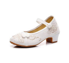 Women's Spring Mid Ethnic Style Ancient Chinese Heels Newgew
