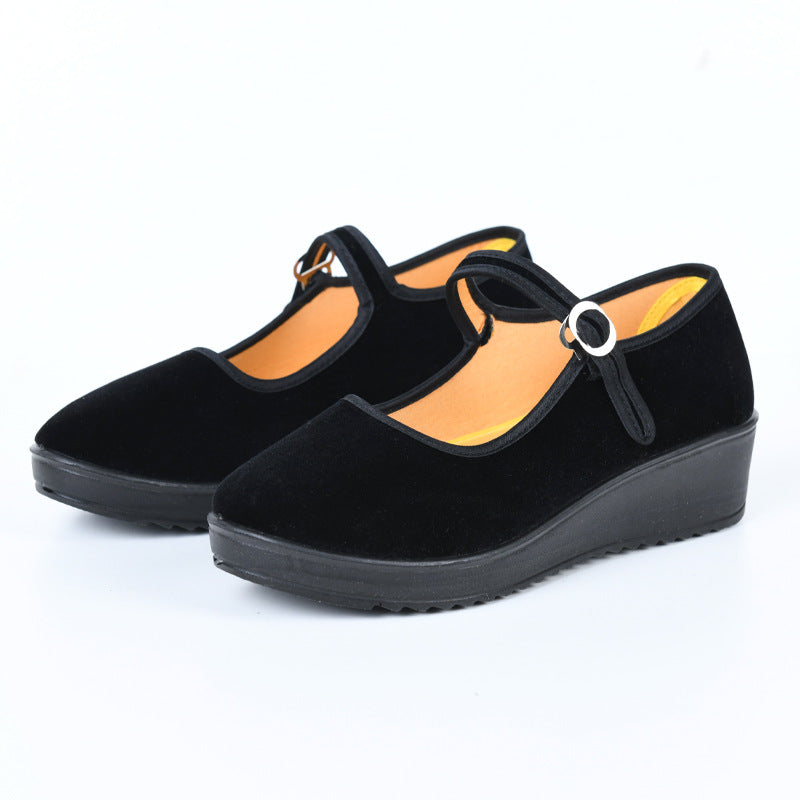 Women's Cloth Black Generation With Flat Round Toe Hotel Canvas Shoes Newgew