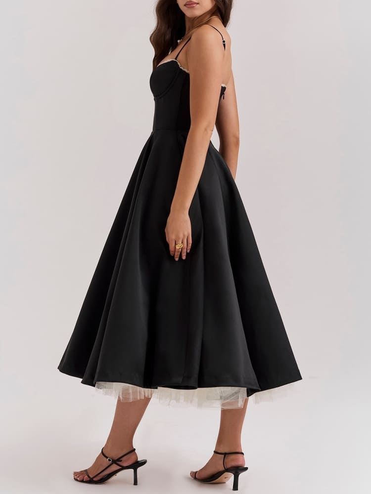Black Tulle Midi Dress Newgew Dresses
