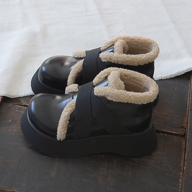 Women Retro Casual Minimalist Furred Boots Newgew Shoes