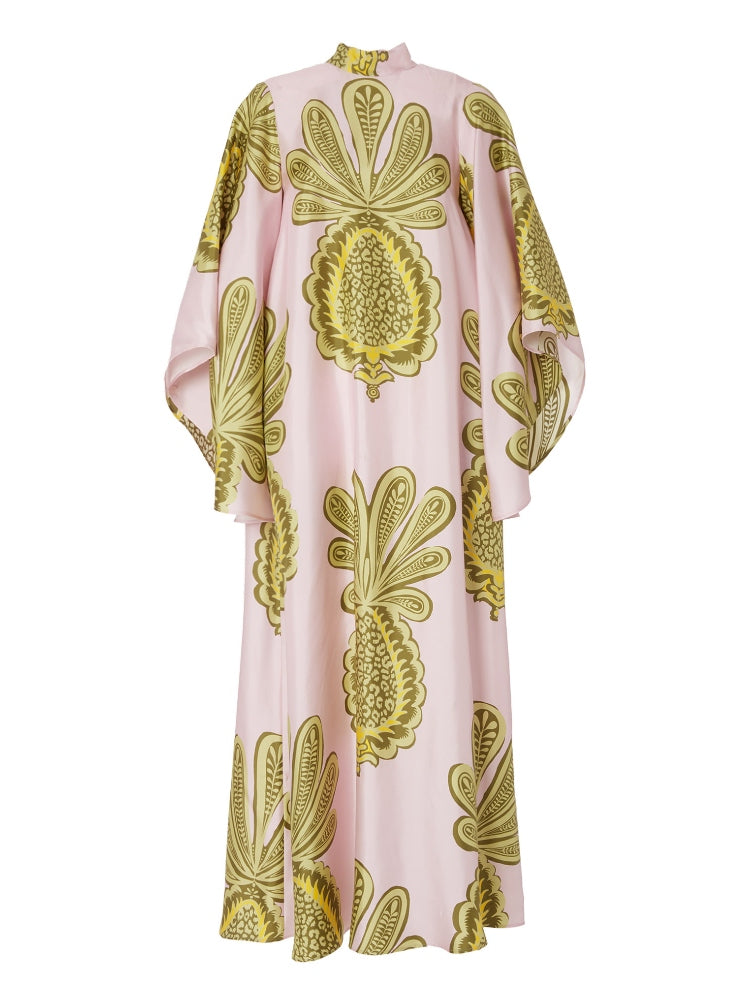 Pink Floral 3/4 Sleeve Dress Newgew Dresses