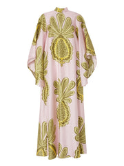 Pink Floral 3/4 Sleeve Dress Newgew Dresses