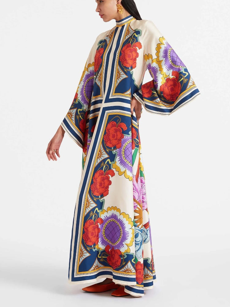 Magnifico Printed Maxi Dress - Rust Newgew Dresses
