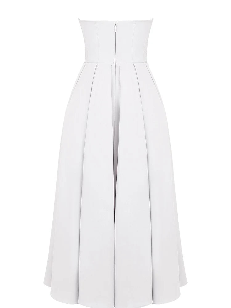 White Strapless Midi Sundress Newgew Dresses
