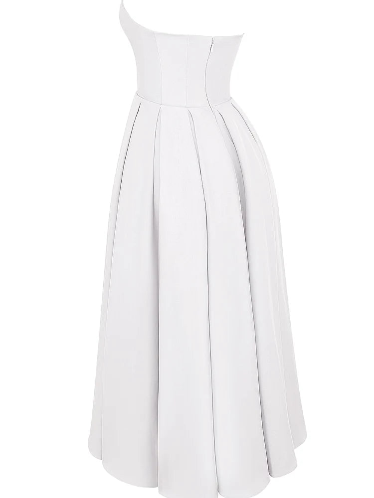 White Strapless Midi Sundress Newgew Dresses