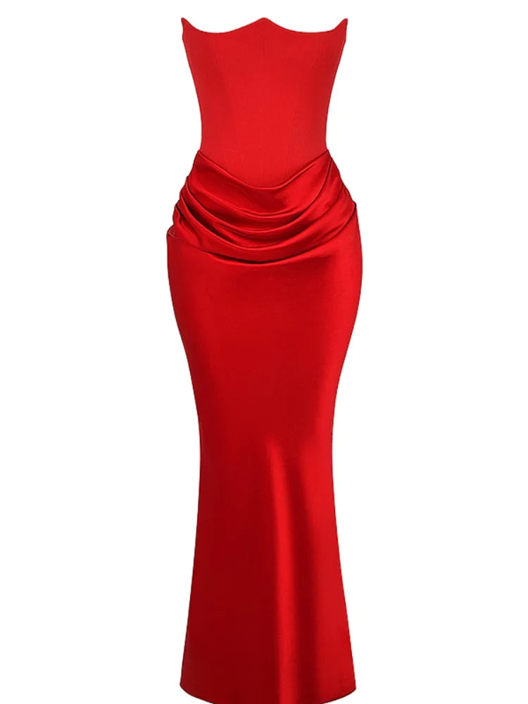 Scarlet Strapless Corset Maxi Dress Newgew Dresses