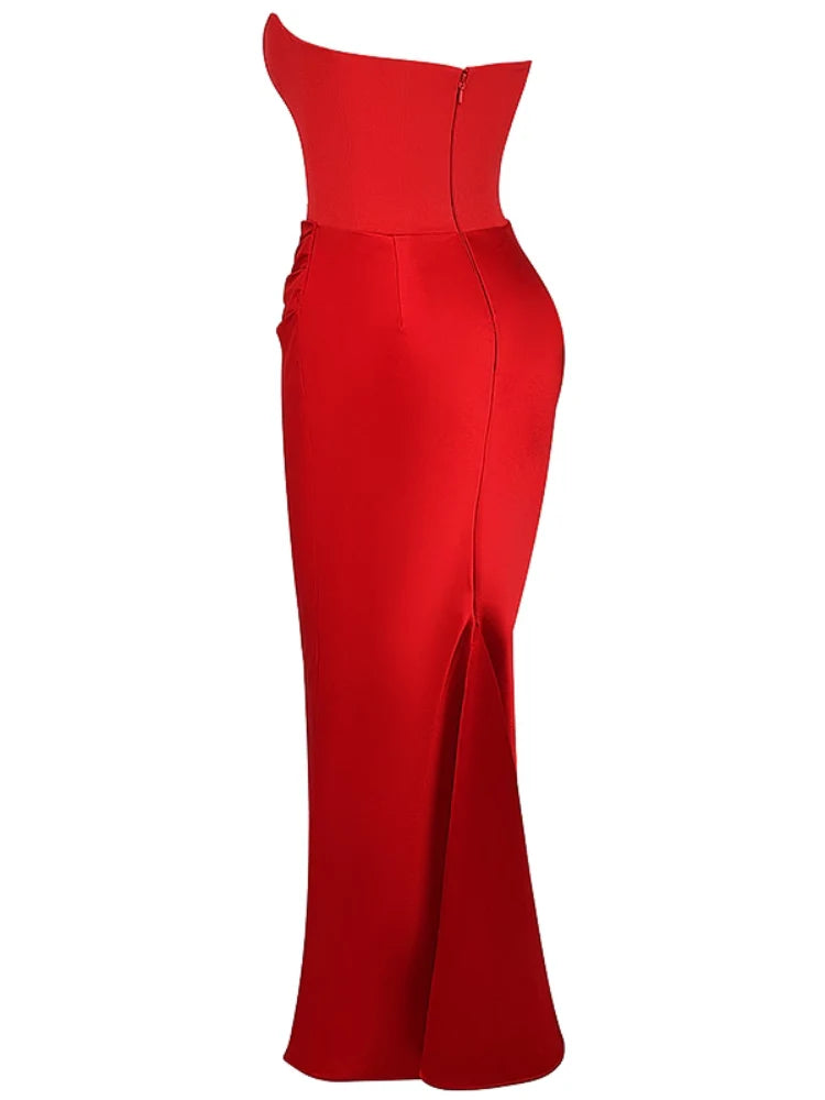 Scarlet Strapless Corset Maxi Dress Newgew Dresses