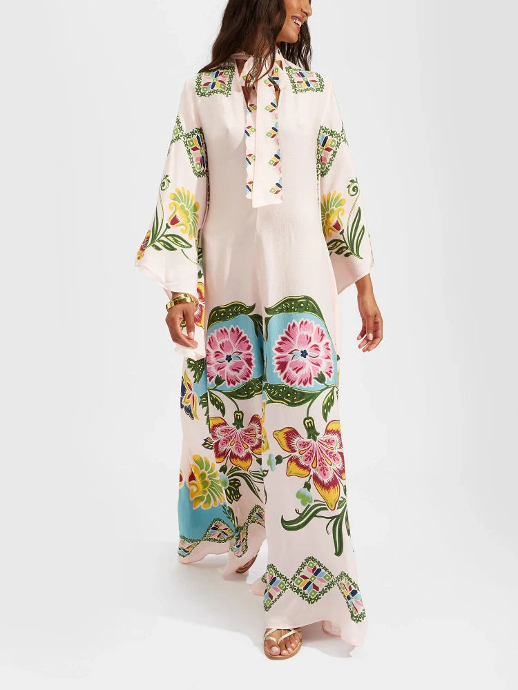 Magnifico Printed Maxi Dress - Pebbled Sable Newgew Dresses