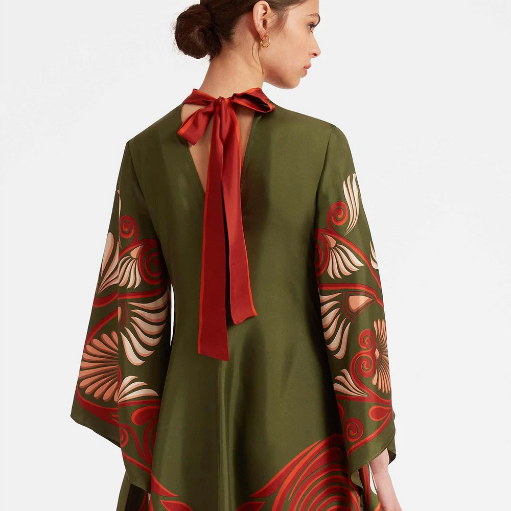 Magnifico Printed Maxi Dress - Dark Green Newgew Dresses