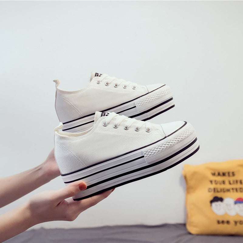 Women's Spring Versatile Korean Style Platform Canvas Shoes Newgew