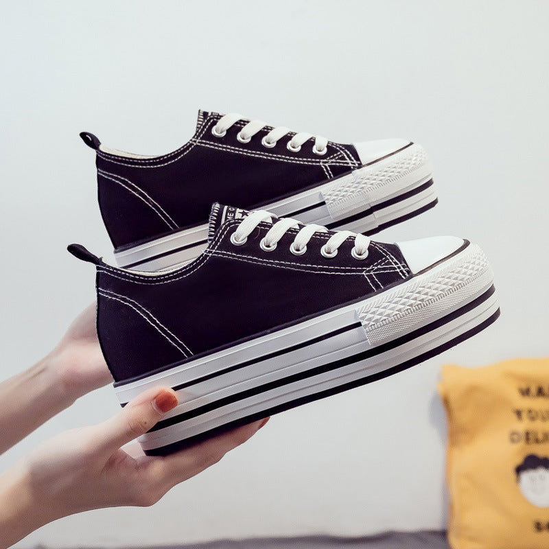 Women's Spring Versatile Korean Style Platform Canvas Shoes Newgew