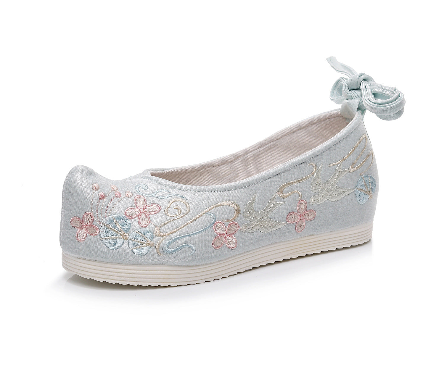 Women's The Han Clothing Ancient Style Embroidered Chinese Bow Canvas Shoes Newgew