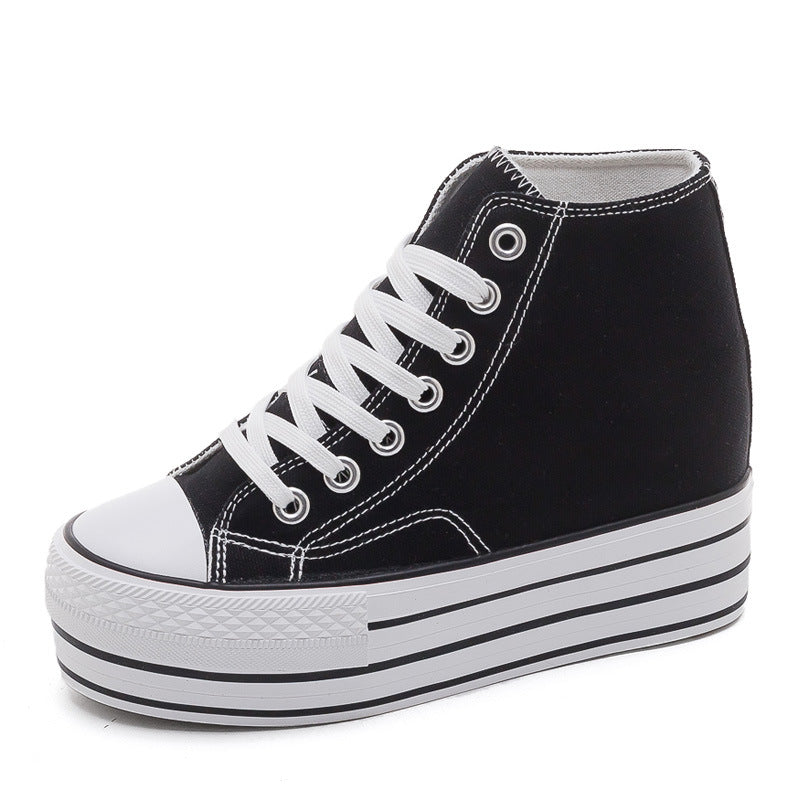 Women's Height Increasing Insole Korean Style Canvas Shoes Newgew