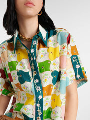 Fashionable Graffiti Print Shirt Shorts Set Newgew Dresses