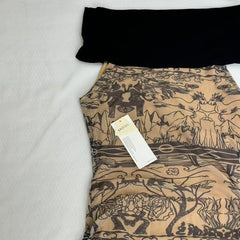 Retro-Print Off-The-Shoulder Ppatchwork Dress PinTow