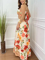 Hollow Backless Slim Print Dress Newgew Dresses