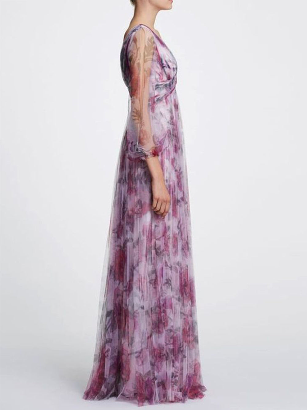Printed Chiffon Maxi Dress Newgew Dresses