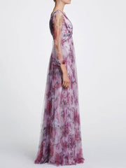 Printed Chiffon Maxi Dress Newgew Dresses