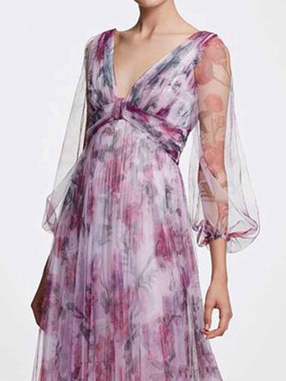 Printed Chiffon Maxi Dress Newgew Dresses