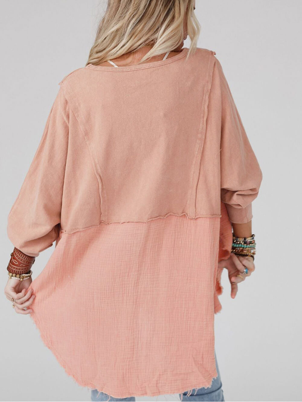 Relaxed Patchwork Oversized Shirt Dress Newgew Dresses